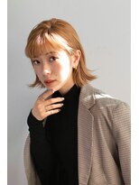 トトノ ヘアアンドケア(TOTONO hair & care)&nbsp;切りっぱなしボブ×外ハネベージュ