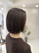 アンベリールフルー(EMBELLIR fleur)&nbsp;大人丸みボブ　小顔ボブ　ショコラブラウン　ツヤカラー30代40代