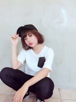 イグレックビス(igrek bis)&nbsp;IGREKBISジグザグバング×ブルージュ×3Ｄカラー×ミニマムボブ