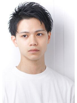 短髪ツーブロックアップバング黒髪イケメン束感モテ髪ビジネス L ルエ Rue のヘアカタログ ホットペッパービューティー