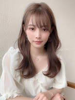 アフロート ディル(AFLOAT D'L)&nbsp;大人可愛い薄めバングふんわりカールショコラアッシュ小顔カット