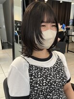 アクアオモテサンドウ(ACQUA omotesando)&nbsp;△ブリーチなしグレージュ地毛風カラーウルフカットロブヘア