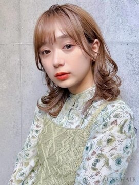 オーブ ヘアー ウル 北名古屋店(AUBE HAIR uru) 20代・30代_ミルクティーベージュ/レイヤーボブ