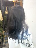 【インナーカラー】シルバー×ブルーグラデーションカラー☆