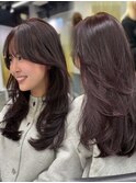 ザクザクレイヤー ハッシュカット レイヤーカットロング カシス