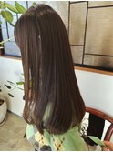 カーキーベージュ　ロング艶髪