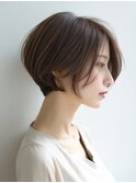 ☆ホワイトグレージュミニウルフデジタルパーマチェリーブラウン