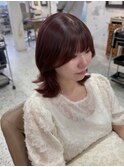 チェリーレッド 顔周りカット