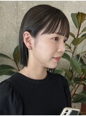 栄外ハネナチュラル大人可愛いボブ 切りっぱなしオリーブ