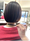 10代～60代 首が長く見えるミニボブ×明るすぎないブラウン系