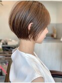 前髪あり小顔つや髪顔まわり簡単スタイリングショートボブヘア
