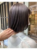 ボブ×ハイライト×パープルシルバー