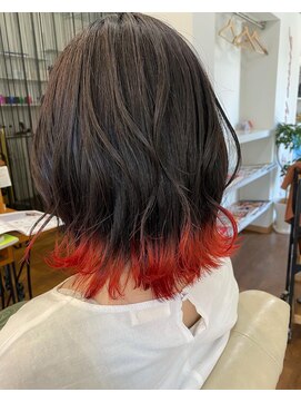 グレイスヘアーラン(grace hair Lan) ＊レッドオレンジラインカラー＊