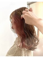 ハロ 蕨(HALO)&nbsp;☆くすみブラウン×イヤリングピンク☆【阿部佑香】