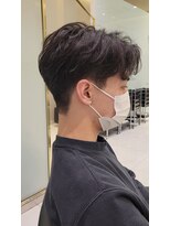 六本木美容室 白金店&nbsp;センターパート/ハンサムショート/ツーブロック/黒髪/マッシュ
