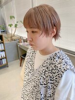 テトヘアー(teto hair)&nbsp;ショートウルフ、ブロンドベージュ、ミルクティーベージュ