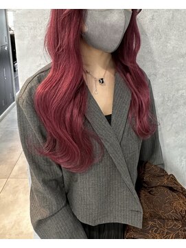 フィーネ(Fi-Ne) プルエクステでチェリーレッドカラー