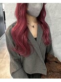 プルエクステでチェリーレッドカラー