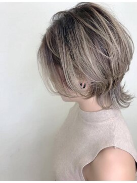 エヌプラス(N+) くびれヘアアプリコットオレンジ夏ハイライトカラー