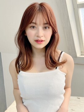 アルバハナレ 横浜(αlba HANARE) くびれレイヤー　韓国風シースルーバング　チェリーブラウン