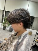 センターパート フェザーパーマ フェザーショート