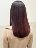 ピンクグラデーション×ストレートワンカール