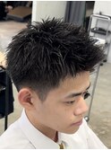 熊本 スパイキーショート アップバング 短髪 MEN'S HAIR