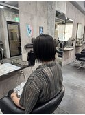 ぱつっとボブ 外ハネボブ 透明感カラー