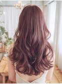 艶髪ウェーブ/髪質改善/透明感カラー/ピンクグレージュ