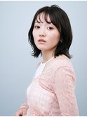 ナチュラルカール外ハネボブくびれヘア艶感メルティカラー