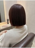 プレミアムケアカラー ピンクブラウン タッセルボブ【momoka】
