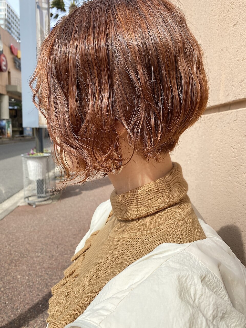 オレンジベージュ×アシメショートボブ：L117444511｜ホットペッパー