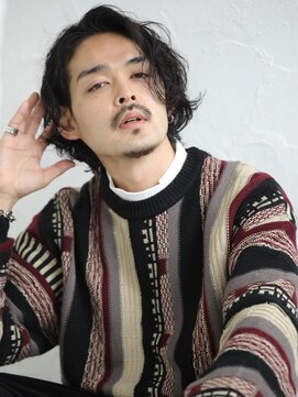 メンズ ガレット(Men's GALETTE) #メンズミディアム #センターパート #スパイラルパーマ