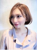 ショートボブ×前髪なし