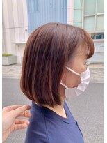 オーガニック アトリエ 大宮(organic+atelier)&nbsp;30代40代ナチュラルブリーチなしピンク大人ボブ肩ライン