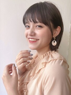 ハニーシブヤ(HONEY shibuya) 大人可愛い20代30代40代耳かけタイトボブ×ラテベージュ