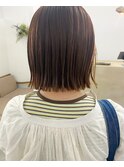 ボブ　切りっぱなしボブ　肩上ボブ　20代　福岡　天神　薬院