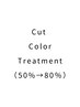 ＜60 日以内の再来＞カット+カラー＋髪質改善トリートメント（50％→80％に）