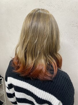 アジールヘア 東上野店(agir hair) 20代30代ダブルカラーブリーチグラデーションツートーンカラー