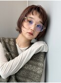 レイヤーボブ/ショートバング/透明感カラー/顔まわりカット