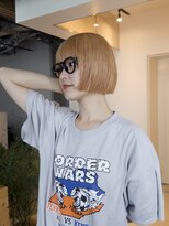 ディッセンバー 神宮前(December)&nbsp;ワイドバングマチルダボブ切りっぱなしボブ オレンジベージュ