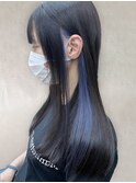 ◎大人可愛いインナーカラーブルー