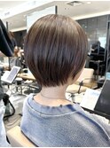 〔岩田莉奈〕地毛風縮毛矯正 ひし形ショートボブ 白髪染め 新宿
