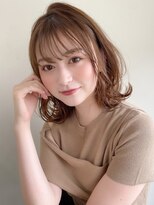 トゥーナ 表参道(tona) ミディアムレイヤー、外ハネボブ、グレージュ、脱白髪染め☆