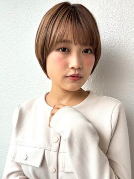 カバーヘアアンドスパ ブリス 浦和(COVER HAIR&SPA bliss) 透明感夏ショートボブ軽やかオレンジベージュp浦和