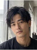 アップバングスパイキーショートツイストスパイラルパーマ