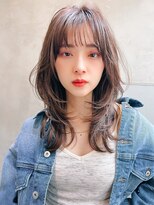 銀座　LIBERTE 透明感グレージュ×レイヤースタイル