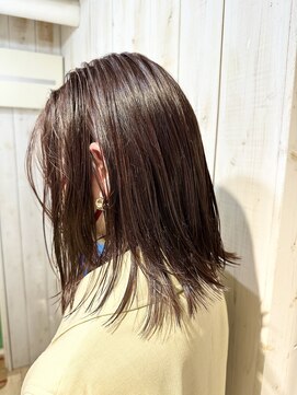 ギャレット 新宿店(Garret) ココアブラウン/暖色カラー/切りっぱなしミディアム/20代30代