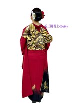 五三桐 村上&nbsp;お客様ご持参振袖粋な生花が素敵