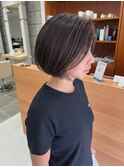 前髪なしボブ／ワンレン／ヘルシーで大人っぽい 里見美穂